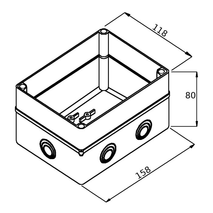 Розподільча коробка з прозорою кришкою та DIN-рейкою Elektro-plast CARBO-BOX 158x118x80 IP55