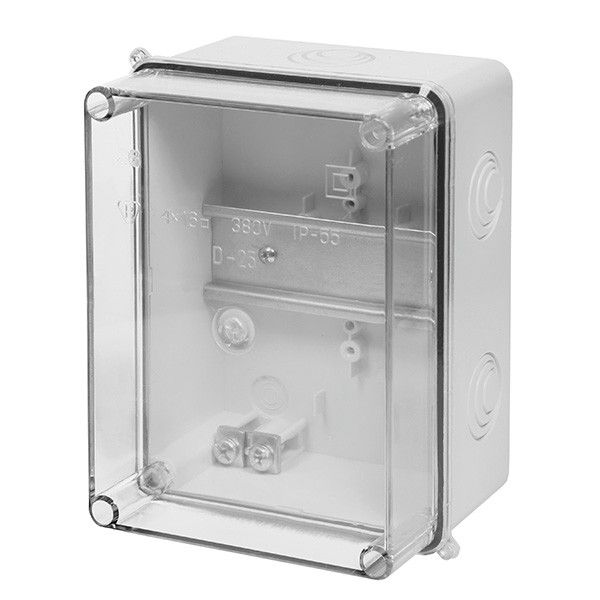 Розподільча коробка з прозорою кришкою та DIN-рейкою Elektro-plast CARBO-BOX 158x118x80 IP55