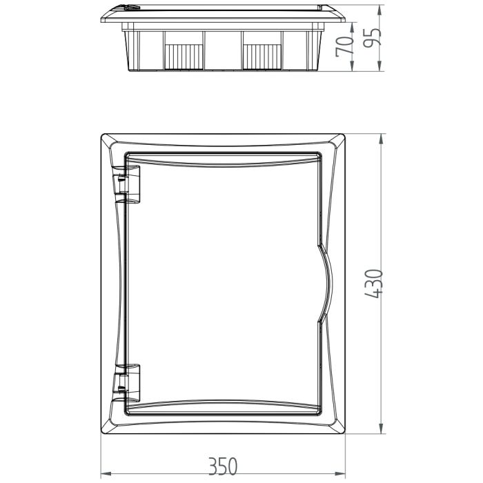 Щит пластиковий врізний Elektro-plast Economic Box на 24 модулі IP40 PE+N