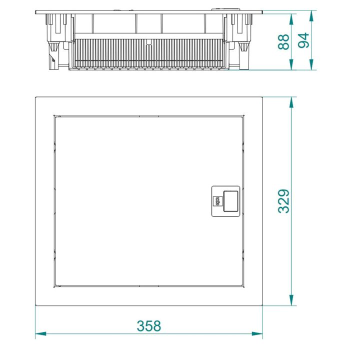 Щит з металевими дверцятами врізний Elektro-plast MSF RP на 12 модулів (1x12) IP30 N+PE