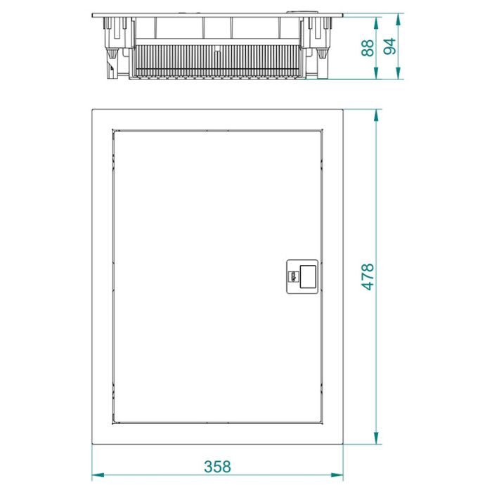 Щит з металевими дверцятами врізний Elektro-plast MSF RP на 24 модулі (2x12) IP30 N+PE
