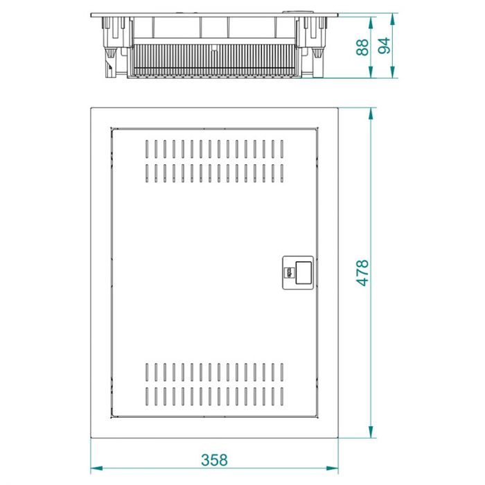Мультимедійний щит врізний Elektro-plast MSF RP 2x12 MULTIMEDIALNA з розеткою