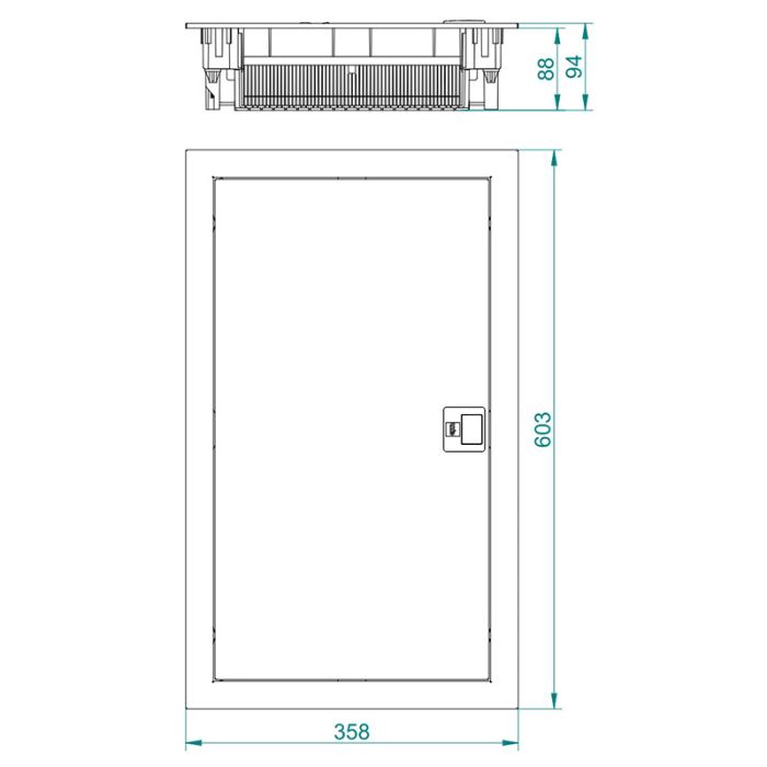 Щит з металевими дверцятами врізний Elektro-plast MSF RP на 36 модулів (3x12) IP30 N+PE
