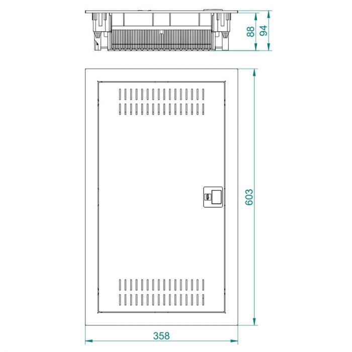 Мультимедійний щит врізний Elektro-plast MSF RP 3x12 MULTIMEDIALNA з розеткою