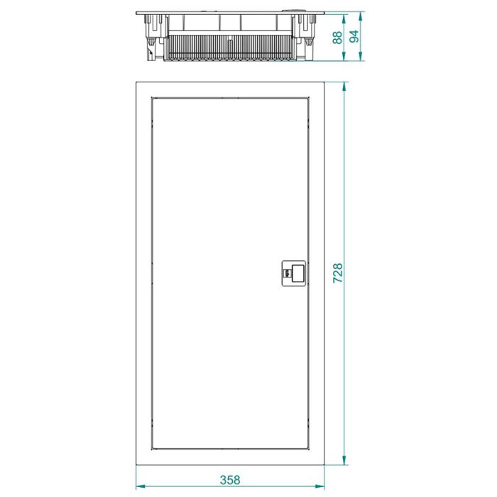 Щит з металевими дверцятами врізний Elektro-plast MSF RP на 48 модулів (4x12) IP30 N+PE