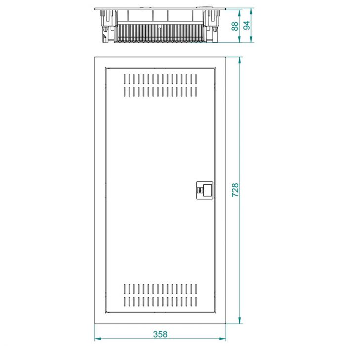 Мультимедійний щит врізний Elektro-plast MSF RP 4x12 MULTIMEDIALNA з розеткою