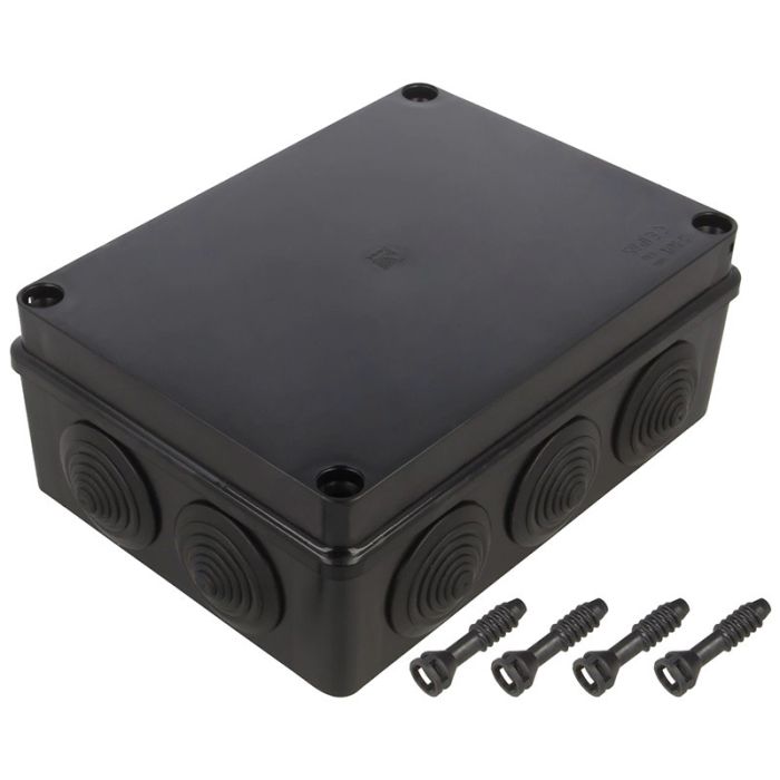Розподільча коробка Pawbol S-BOX 406C 190x140x70 IP65 10-вводів чорна