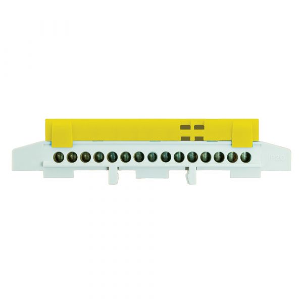 Шина з'єднувальна в корпусі на Din-рейку Pawbol LZ 15 отворів 15х10/16 мм2 жовта