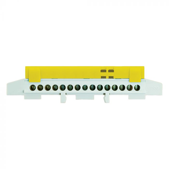 Шина з'єднувальна в корпусі на Din-рейку Pawbol LZ 15 отворів 15х10/16 мм2 жовта